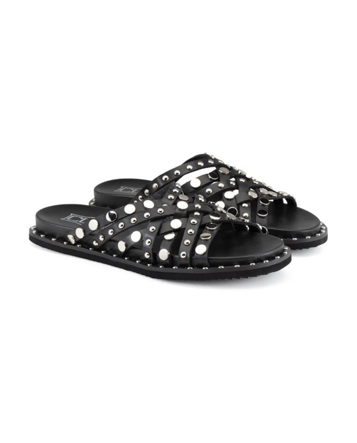 SANDALO CULT DONNA ROSHELLE 4275 SANDAL W LEATHER BLACK/SILVER STUDS CLW427503