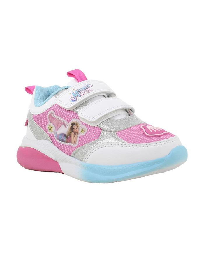 SNEAKERS  BAMBINA T.MESH BI/NA.PU MERMAID MAGIC BCO-FUXIA/BIANCO 1485100  