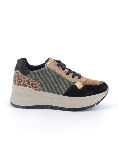 SNEAKERS CON ZEPPA IGI&CO DONNA SCAM.SUP/VELLUT NERO/VERDE 8677600