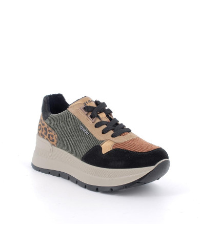 SNEAKERS CON ZEPPA IGI&CO DONNA SCAM.SUP/VELLUT NERO/VERDE 8677600