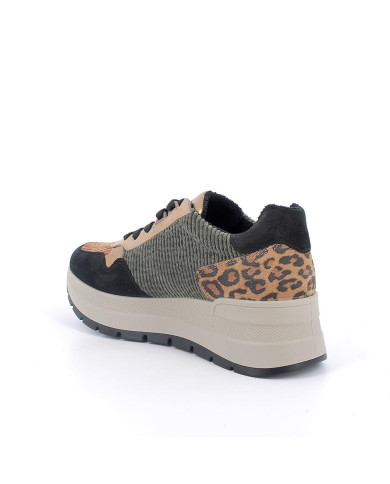 SNEAKERS CON ZEPPA IGI&CO DONNA SCAM.SUP/VELLUT NERO/VERDE 8677600