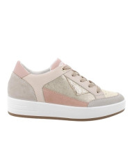 SNEAKERS IGI&CO DONNA PELLE/TESSUTO LAMINATO PLATINO BEIGE