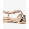 SANDALO CON TACCO NEROGIARDINI DONNA T.AIDA LEO BEIGE+IRI T.NOTTURNO RAME 639  ROCHER BISCOTTO E615892D/412