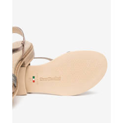 SANDALO CON TACCO NEROGIARDINI DONNA T.AIDA LEO BEIGE+IRI T.NOTTURNO RAME 639  ROCHER BISCOTTO E615892D/412