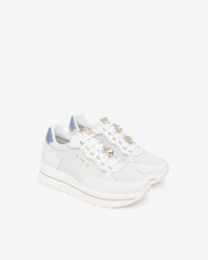 SNEAKERS NEROGIARDINI DONNA SKIPPER BIANCO SKIPPER BIANCO NAPPA LUX CELESTE 21 T.BRILL E615202D/707