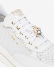 SNEAKERS NEROGIARDINI DONNA SKIPPER BIANCO SKIPPER BIANCO NAPPA LUX CELESTE 21 T.BRILL E615202D/707
