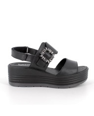 SANDALO CON ZEPPA IGI&CO DONNA   NAPPA SOFT  NERO 7667300
