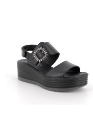 SANDALO CON ZEPPA IGI&CO DONNA   NAPPA SOFT  NERO 7667300