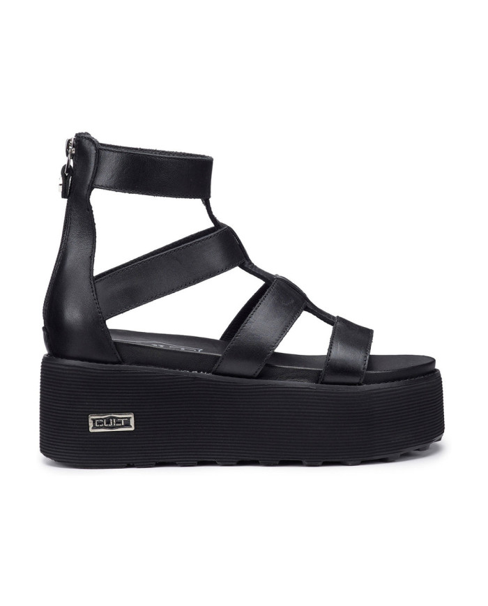 SANDALO CON ZEPPA CULT DONNA NANCY 3459 W LEATHER BLACK CLW345900