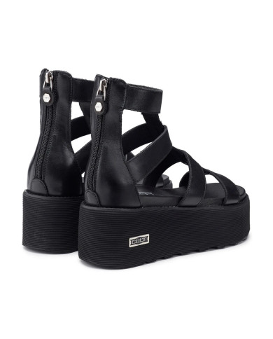 SANDALO CON ZEPPA CULT DONNA NANCY 3459 W LEATHER BLACK CLW345900
