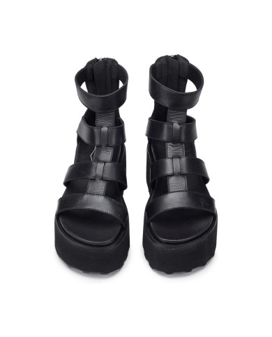SANDALO CON ZEPPA CULT DONNA NANCY 3459 W LEATHER BLACK CLW345900