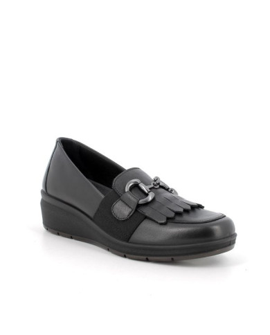 MOCASSINI ENVAL SOFT DONNA IN PELLE NERO ZEPPA 4,1CM 6763200