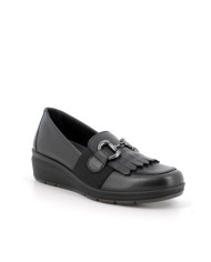 MOCASSINI ENVAL SOFT DONNA IN PELLE NERO ZEPPA 4,1CM 6763200