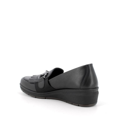 MOCASSINI ENVAL SOFT DONNA IN PELLE NERO ZEPPA 4,1CM 6763200