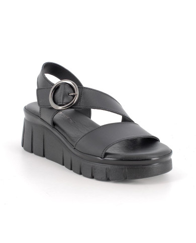 SANDALI CON ZEPPA IGI&CO DONNA CON STRAP VITELLO NERO 1189600       