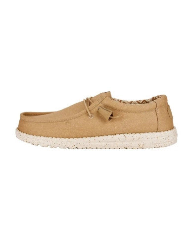 MOCASSINO HEY DUDE UOMO WALLY STRETCH CANVAS TAN HD.40700 265 