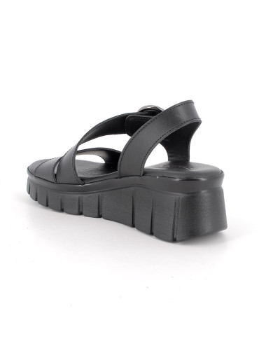 SANDALI CON ZEPPA IGI&CO DONNA CON STRAP VITELLO NERO 1189600       