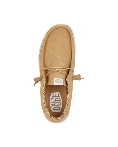 MOCASSINO HEY DUDE UOMO WALLY STRETCH CANVAS TAN HD.40700 265 