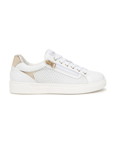 SNEAKERS NEROGIARDINI DONNA SKIPPER BIANCO SKIPPER BIANCO T.BRILL PLATINO TR MALAGA E615252D/707