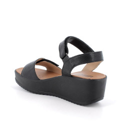 SANDALO CON ZEPPA IGI&CO CAPRA TAMPONATA NERO 7665600