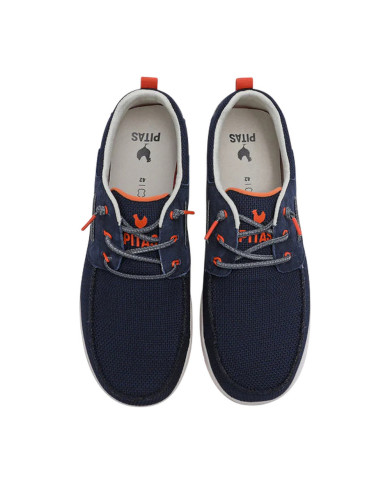 MOCASSINO PITAS UOMO SCARPA DA VELA BAY BLU MARINO S26M-WVE-BAY