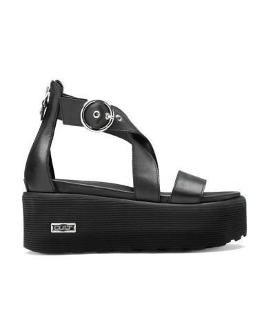 SANDALO CON ZEPPA CULT DONNA NANCY 4747 SANDAL W LEATHER BLACK CLW474700