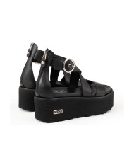 SANDALO CON ZEPPA CULT DONNA NANCY 4747 SANDAL W LEATHER BLACK CLW474700