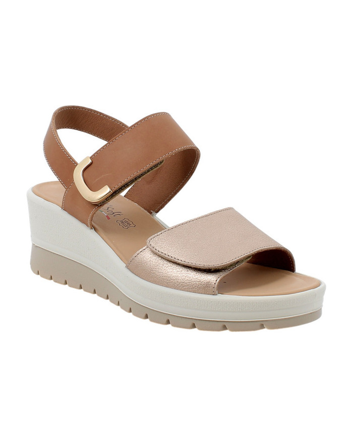 SANDALO CON ZEPPA ENVAL SOFT FIO.BOTT.OM/FIO CHAMPAGNE/BEIGE 1283611