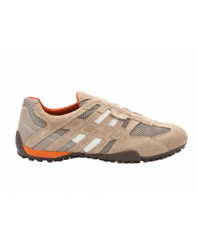 SNEAKERS GEOX UOMO U SNAKE L - SCAM.+MESH  BEIGE/DK ORANGE U4207L 02214 C0845