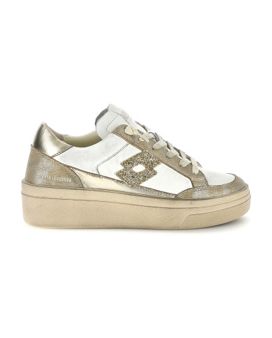 SNEAKERS LOTTO DONNA BACK LAMINATED W LEGGENDA WHITE/GOLDEN ALMOND/LIGHT PLATINO 223675 EG0