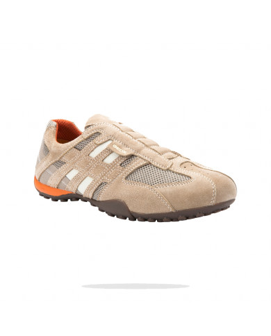 SNEAKERS GEOX UOMO U SNAKE L - SCAM.+MESH  BEIGE/DK ORANGE U4207L 02214 C0845