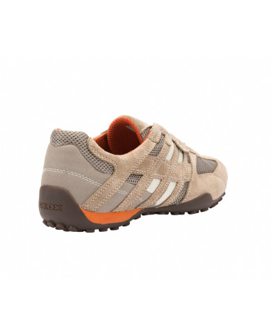 SNEAKERS GEOX UOMO U SNAKE L - SCAM.+MESH  BEIGE/DK ORANGE U4207L 02214 C0845