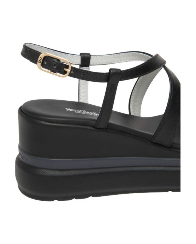 SANDALO CON ZEPPA NEROGIARDINI DONNA TAMIGI NERO PU.ALICANTE E615953D/100