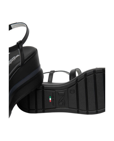 SANDALO CON ZEPPA NEROGIARDINI DONNA TAMIGI NERO PU.ALICANTE E615953D/100