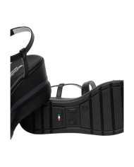 SANDALO CON ZEPPA NEROGIARDINI DONNA TAMIGI NERO PU.ALICANTE E615953D/100