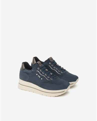 SNEAKERS CON ZEPPA NEROGIARDINI DONNA VELOUR INCANTO 225 T.BRILL ANTRACITE TR CORVARA KENNEDY I514105D/207