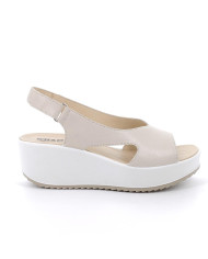 SANDALO CON ZEPPA IGI&CO DONNA CAPRA TAMPONATA PANNA 7666033