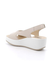 SANDALO CON ZEPPA IGI&CO DONNA CAPRA TAMPONATA PANNA 7666033