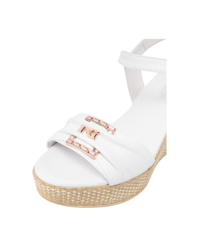 SANDALI CON TACCO NEROGIARDINI DONNA CILE BIANCO PU.MONOD.GELA E615980D8707