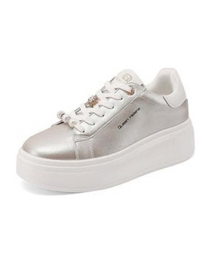 SNEAKERS QUEEN HELENA PLATFORM MINIMAL CON DETTAGLI GIOIELLO X34-13 GOLD