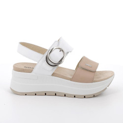 SANDALO CON ZEPPA IGI&CO DONNA VIT.PERG/NAPPA  CASTORO/BIANCO 7677600