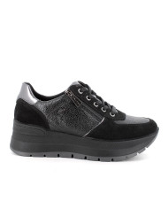 SNEAKERS CON ZEPPA IGI&CO DONNA NERO/LAMINATO IN PELLE 6675200