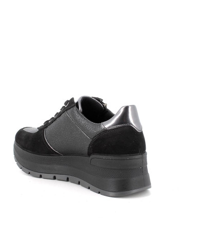 SNEAKERS CON ZEPPA IGI&CO DONNA NERO/LAMINATO IN PELLE 6675200