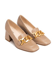 MOCASSINO NEROGIARDINI DONNA BEIGE CON TACCO I205651DE/412
