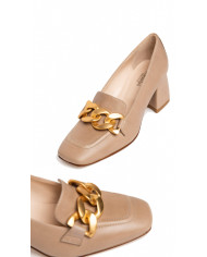 MOCASSINO NEROGIARDINI DONNA BEIGE CON TACCO I205651DE/412