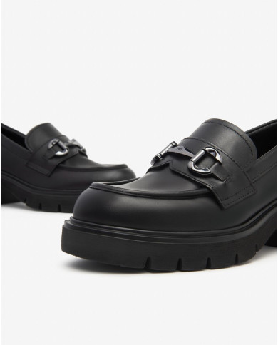 MOCASSINO NEROGIARDINI DONNA GUANTO NERO EVA URBANA NERO TACCO 6CM I513980D/100