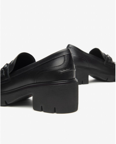 MOCASSINO NEROGIARDINI DONNA GUANTO NERO EVA URBANA NERO TACCO 6CM I513980D/100