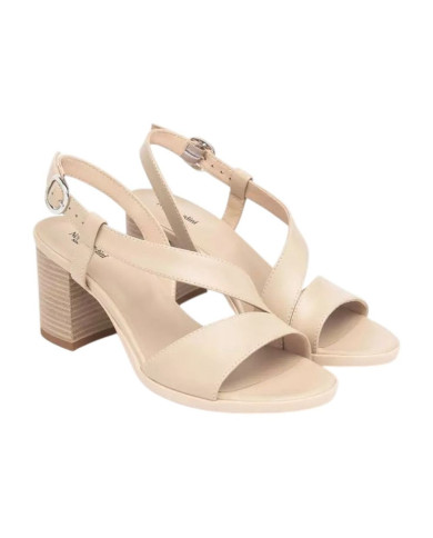 SANDALO CON TACCO NEROGIARDINI DONNA TAMIGI LINO TR AULLA NATURALE TACCO 7CM E510440D/453