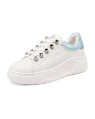 SNEAKERS QUEEN HELENA PLATFORM CON LACCI GIOIELLO X34-11 WHITE/BLU