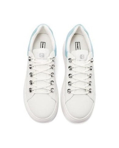SNEAKERS QUEEN HELENA PLATFORM CON LACCI GIOIELLO X34-11 WHITE/BLU